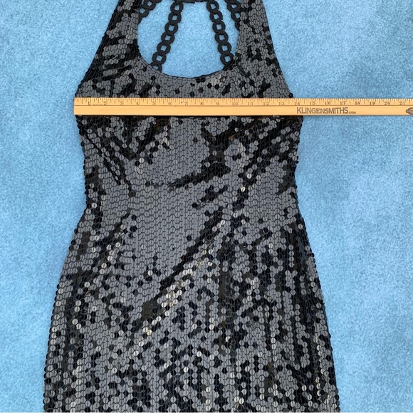 Black Sequin cocktail dress Niteline by Della Roufogali size 6 - Picture 9 of 13